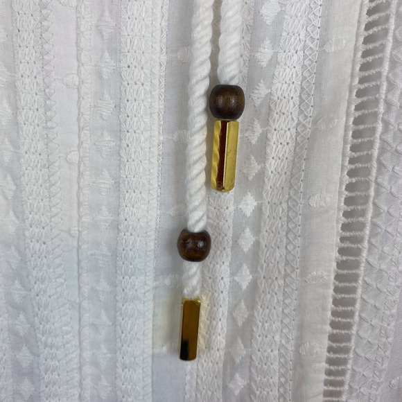 Tulrosea Nicole Embroidered Tie Waist Dress in White Size XXS New! - Picture 7 of 14